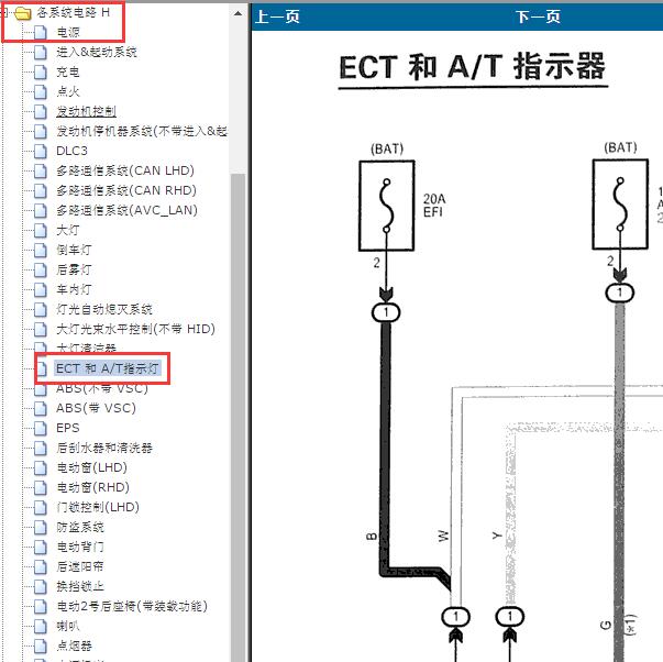 2006年丰田普瑞维亚变速箱电路图