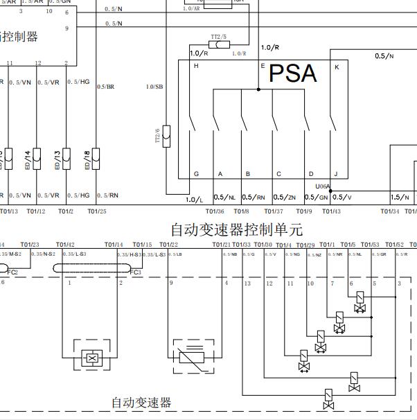 中华尊驰变速箱电路图