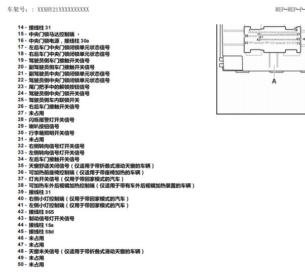 2014年大众桑塔纳BCM针脚定义