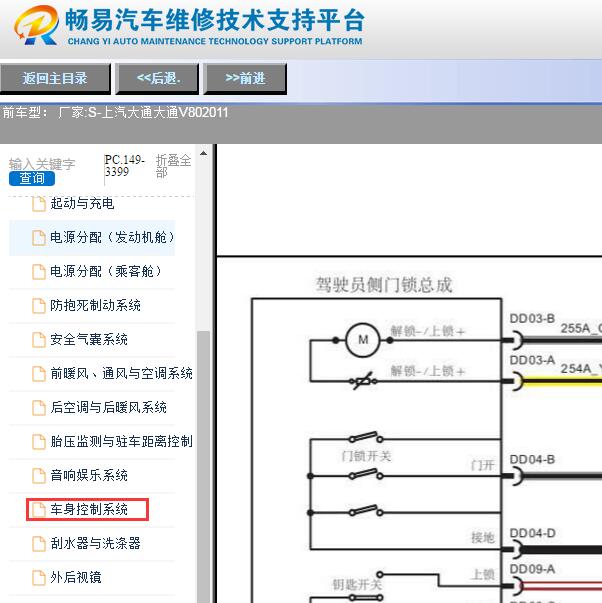2011年大通V80中控门锁电路图
