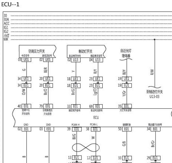 20115年北汽幻速S3发动机电路图