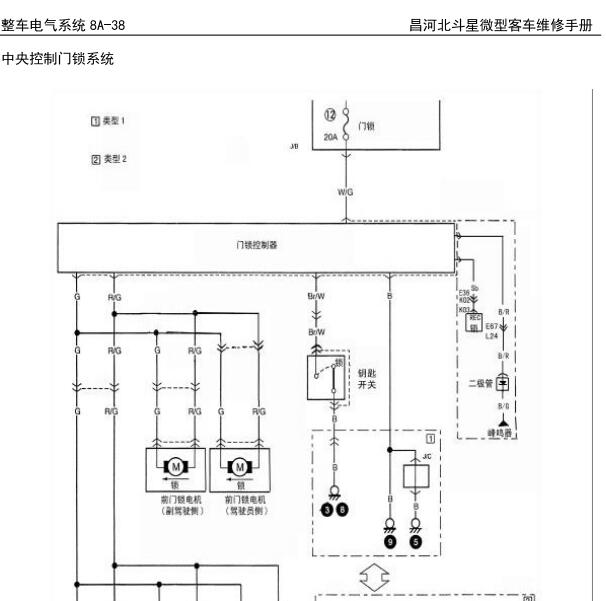 昌河北斗星 中控电路图.