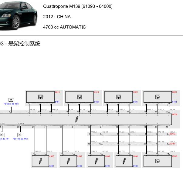 2009-2013年玛莎拉蒂总裁悬架电路图