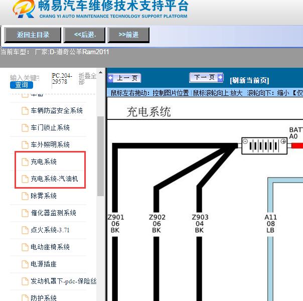 2011年道奇-公羊Ram发电机电路图