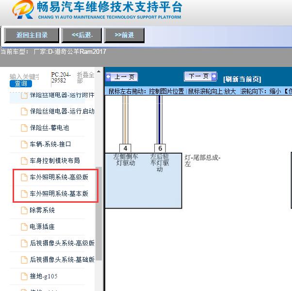 2017年道奇-公羊Ram尾灯电路图