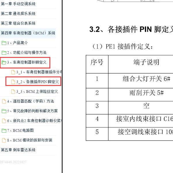 2013-2014年风云2BCM针脚定义