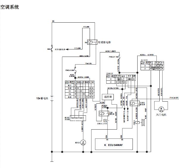 2010年江铃宝典空调电路图