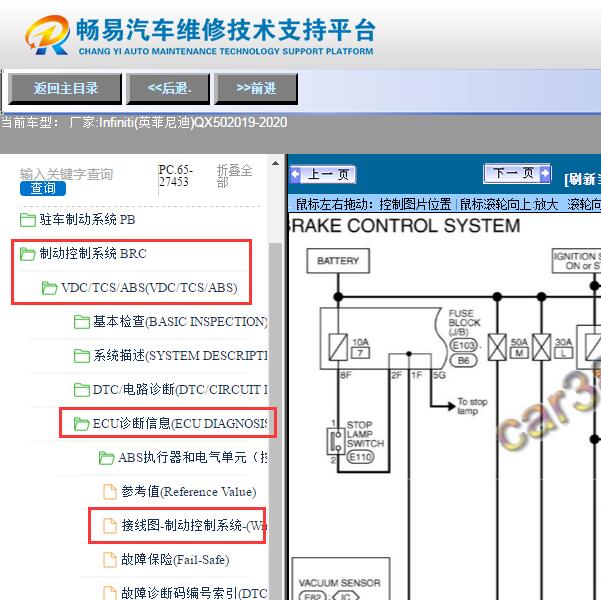 2019年英菲尼迪QX50 线路图