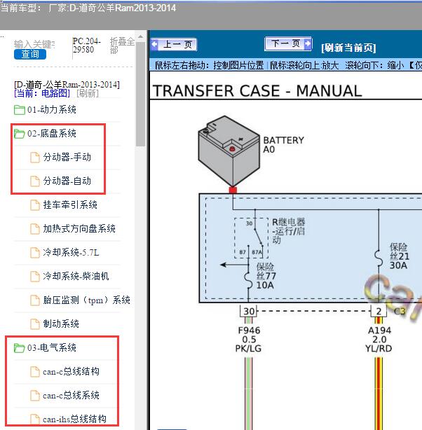 2013-2014年道奇-公羊Ram四驱及CAN电路图