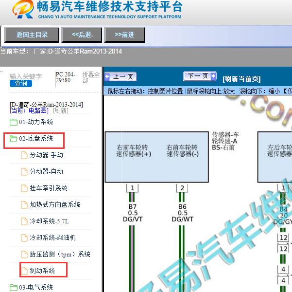 2013-2014年道奇-公羊Ram ABS电路图
