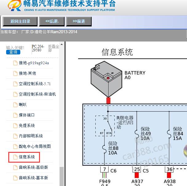 2013-2014年道奇-公羊Ram燃油泵电路图