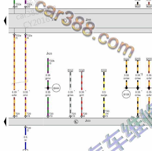 2014年奥迪Q7 仪表通讯线路图