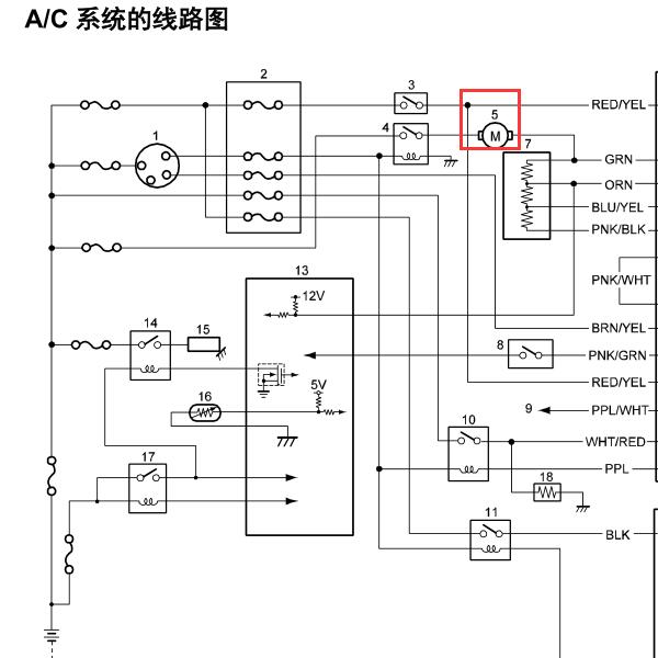 2009年昌河铃木浪迪鼓风机电路图