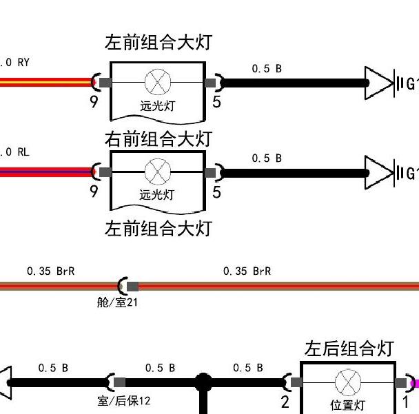 2020-2021年奇瑞捷途X95 大灯电路图.