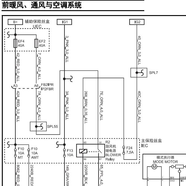 大通V80 空调暖风电路图