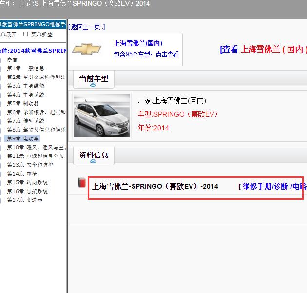 2014年雪佛兰赛欧EV 全车电路图