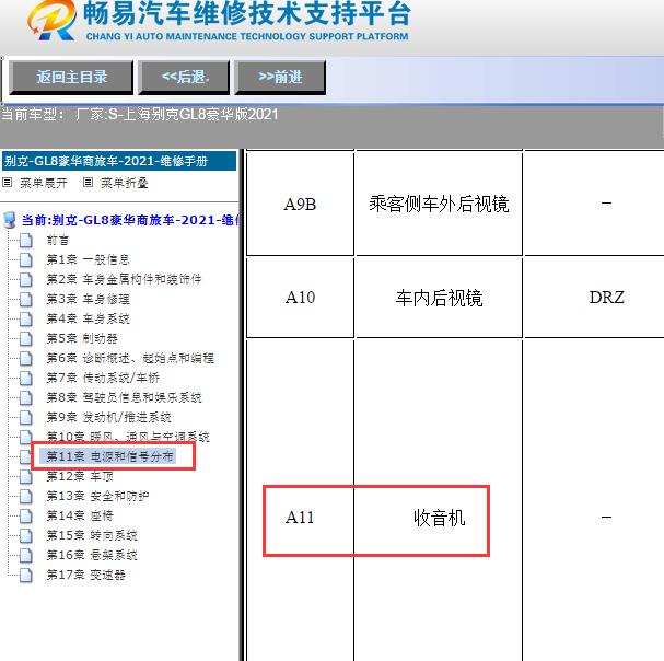 2021年上海别克-GL8豪华版收音机位置