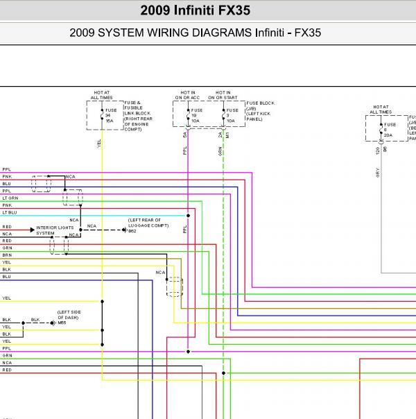 2009年英菲尼迪FX35  360全景影像电路图