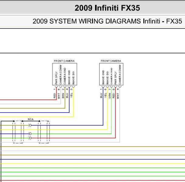 2009年英菲尼迪FX35 前摄像头电路图