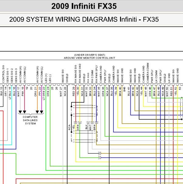 2009年英菲尼迪FX35 360像头电路图