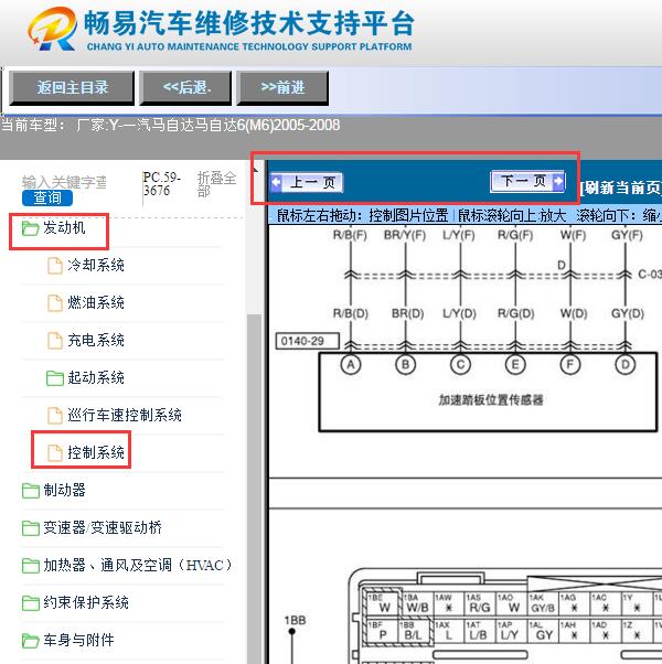 2005-2008年一汽马自达M6发动机电路图