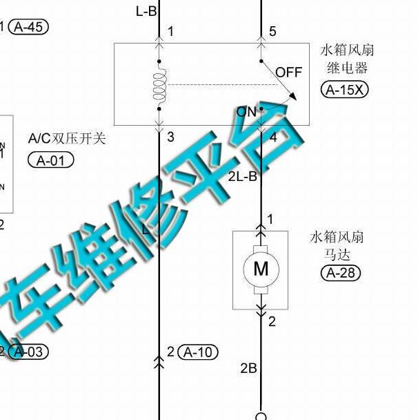 2012-2015年东南菱悦V3 冷却风扇电路图