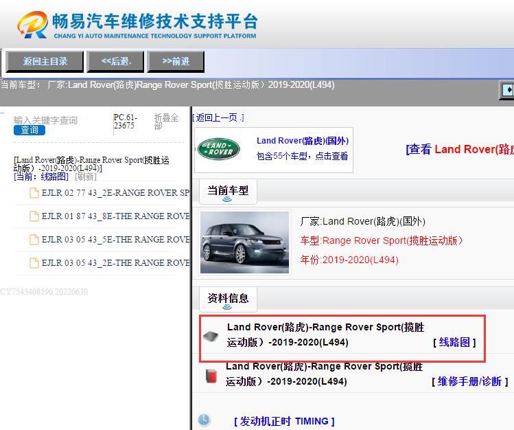 2019年路虎揽胜运动版   混动电路图