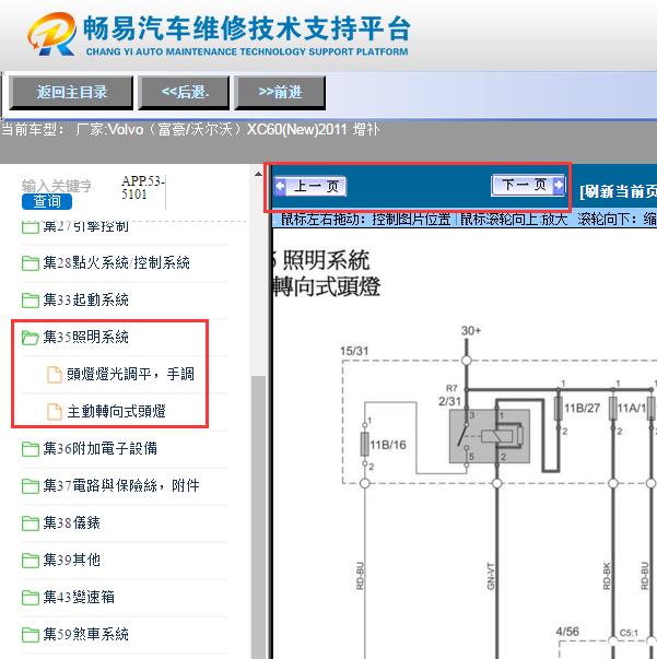 2011年沃尔沃XC60  大灯电路图