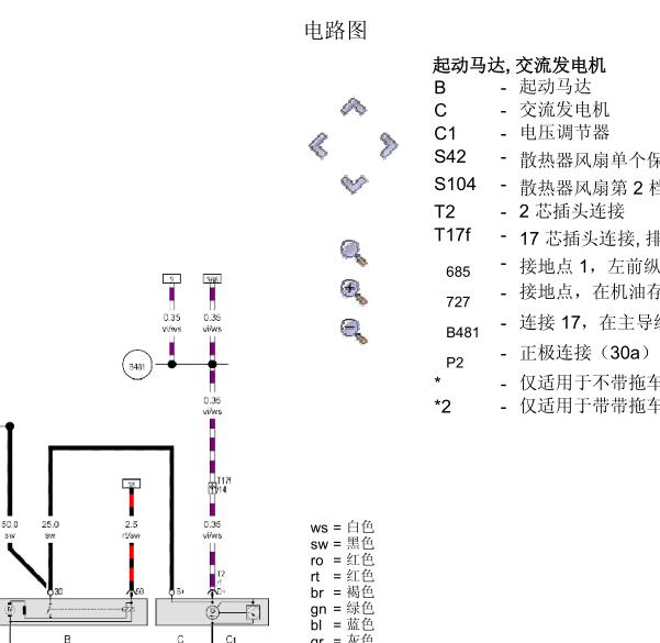 2011年奥迪A8起动马达电路图