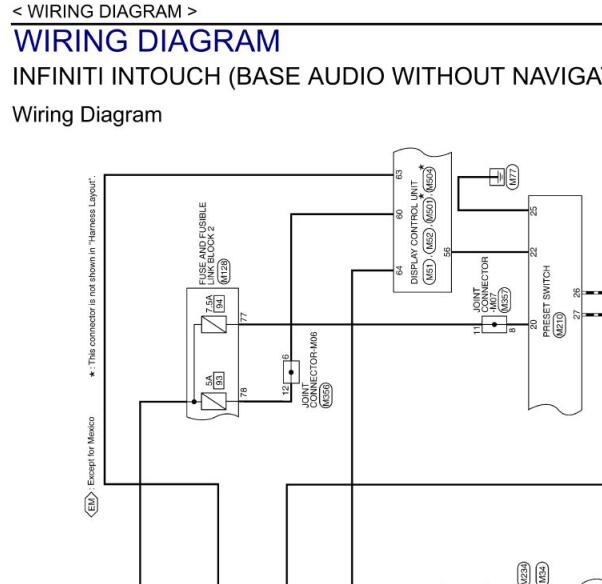 2017款英菲尼迪QX30音响主机和显示屏电路图