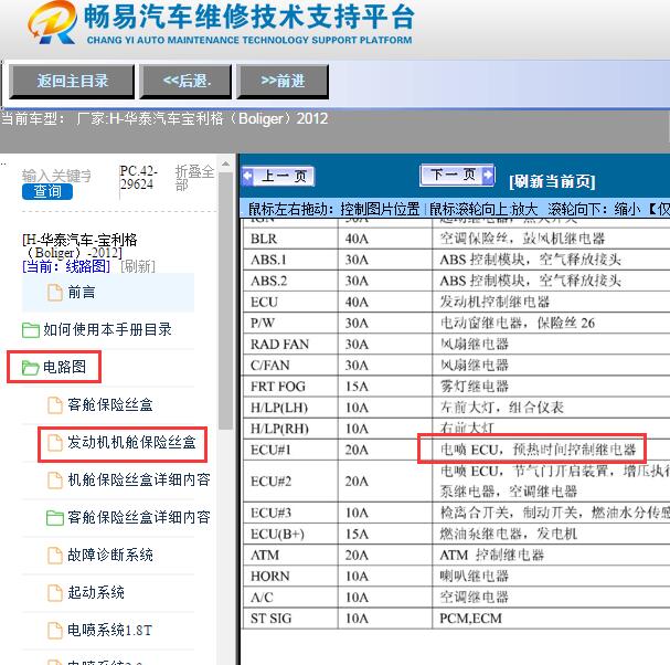 2012年华泰汽车-宝利格（Boliger）预热继电器位置