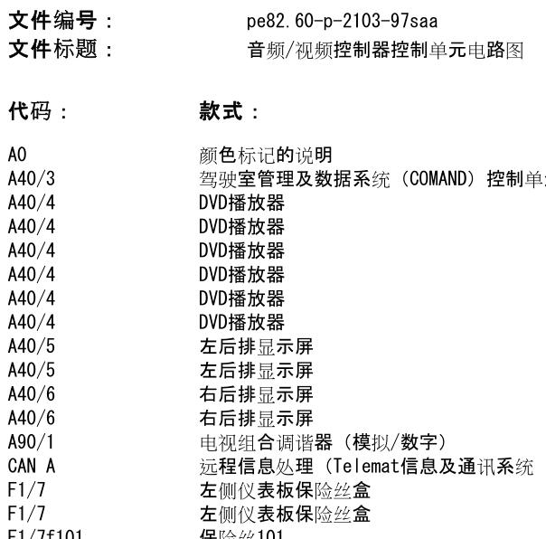 2010年奔驰S600显示屏与音响电路图