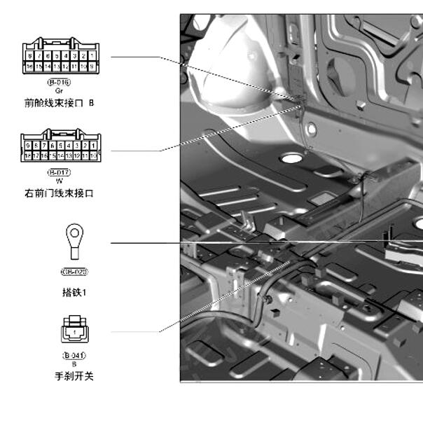 2021年奇瑞捷途X70plus手刹模块位置