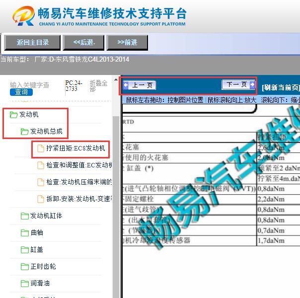 2013-2014年雪铁龙C4L  WFZ发动机维修扭矩