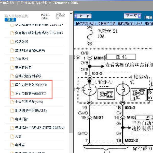 2006年华泰汽车-特拉卡（Terracan）-四驱系统电路图