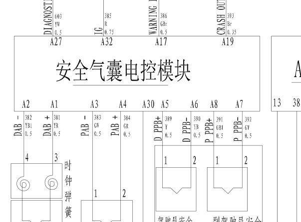 2012年长城哈弗M2安全气囊电路图