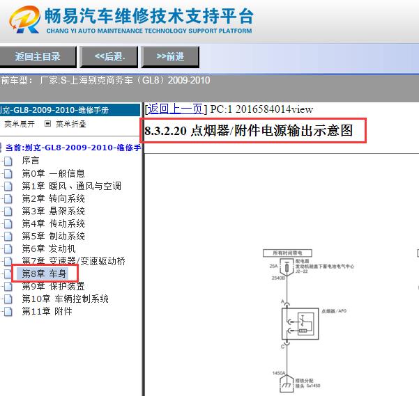 2010年别克GL8点烟器电路图