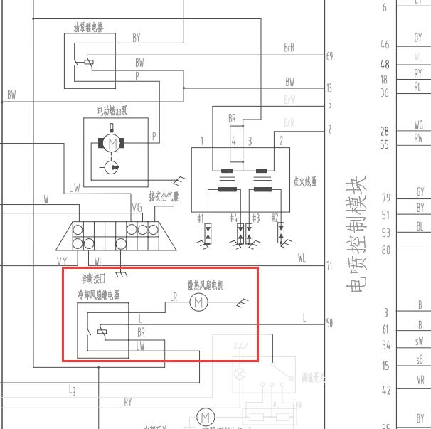 联电M7.9.发动机冷却风扇电路图