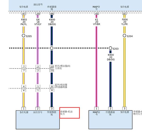 2017年吉普牧马人发动机机油压力传感器电路图