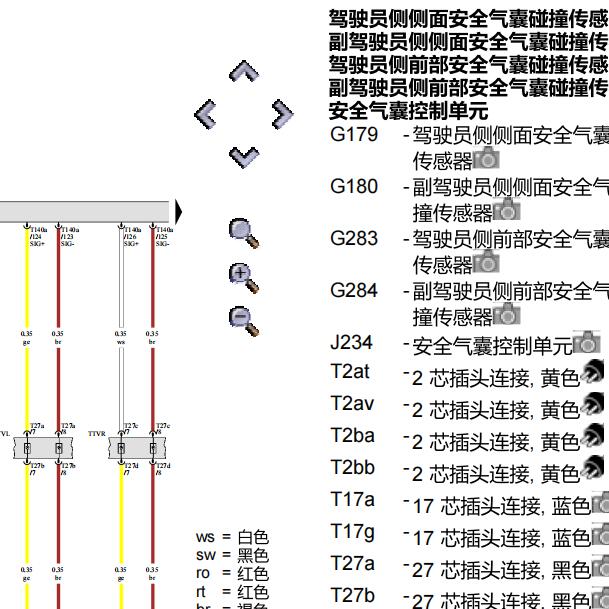 2022年奥迪A3安全气囊电路图