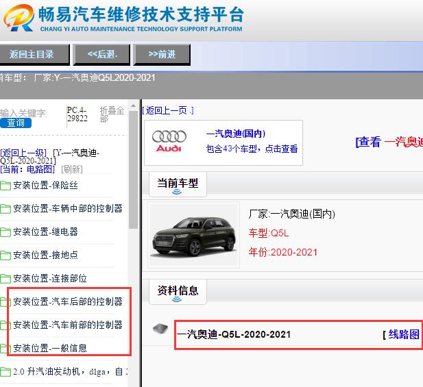 2020-2021年一汽奥迪-Q5L全车电路图
