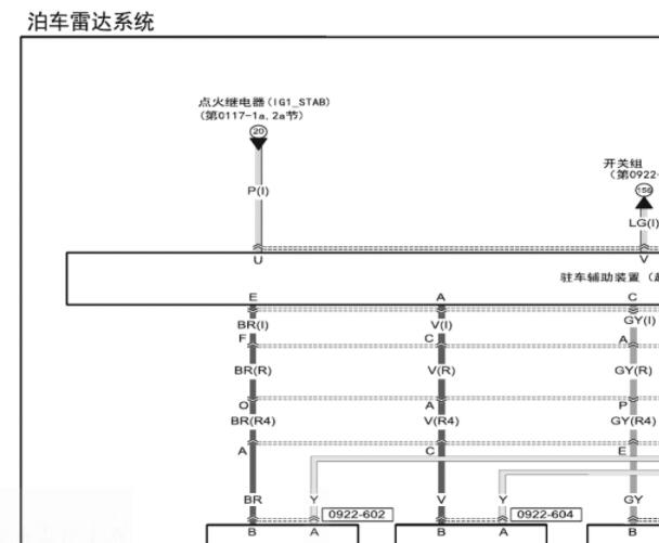 2017年马自达CX-5倒车雷达模块电路图及模块位置图