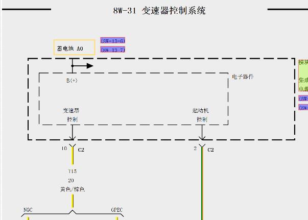 2008年克莱斯勒铂锐变速箱电路图