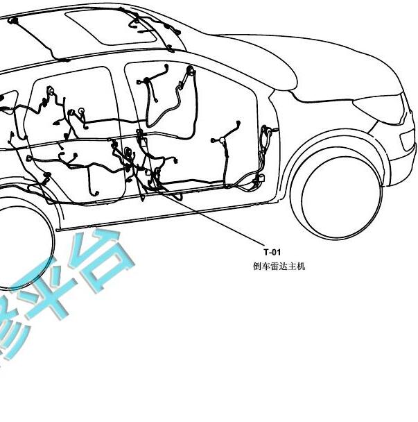 2014-2016年海马S5 倒车雷达模块安装位置