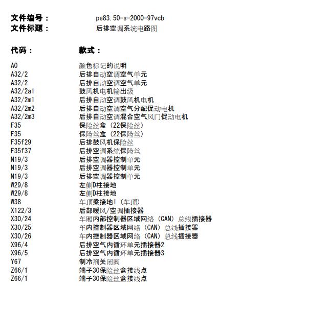 2011年奔驰威霆 后空调电路图