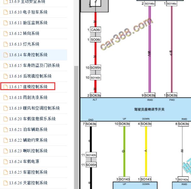 2021-2022年吉利远景SUV X6 电动座椅电路图