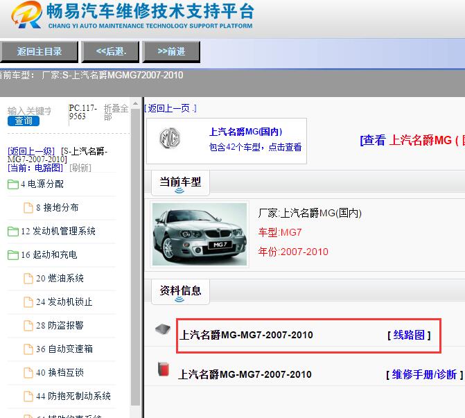 2010年名爵MG7电路图