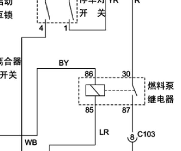 汇众伊思坦纳发动机油泵继电器电路图