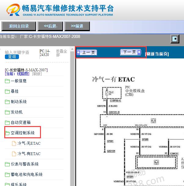 2007-2008年福特S-MAX（麦柯斯）空调电路图