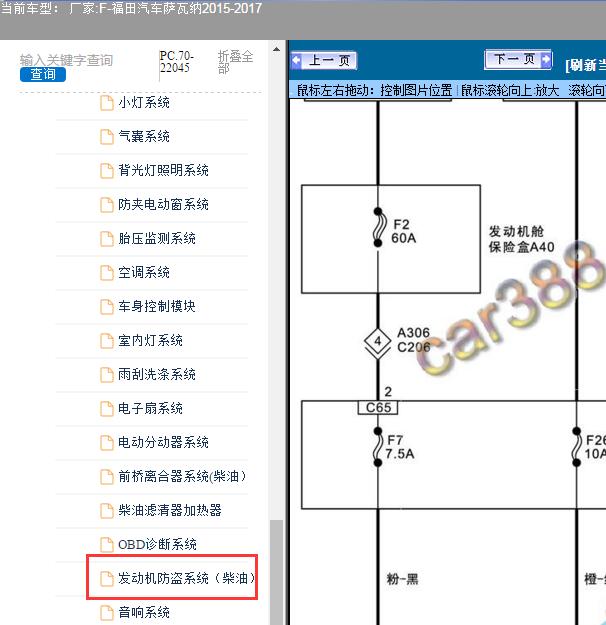 2015-2017年福田汽车-萨瓦纳防盗电路图